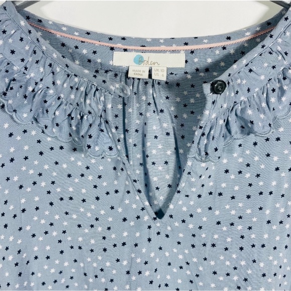 BODEN blouse - pale blue with ruffle collar - size US 6 - Picture 4 of 4